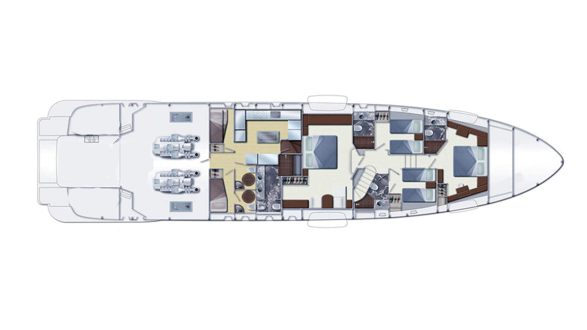 Antalya Tekne Tatili Delux Motoryat Azimut 30 Metre 4 Kabin
