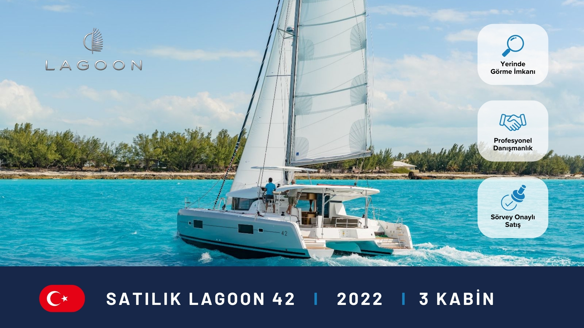 Satılık Lagoon 42 Owner 3 Kabin